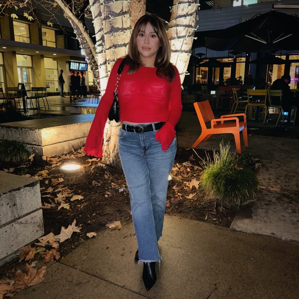 Red Mesh Top - Picture 2 of 3